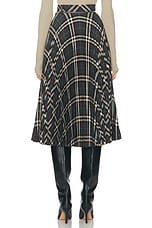 Burberry Pleated Midi Skirt in Snug IP Check, view 4, click to view large image.