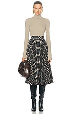 Burberry Pleated Midi Skirt in Snug IP Check, view 5, click to view large image.