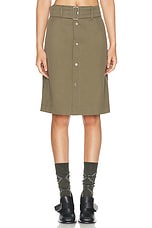 Burberry Belted Midi Skirt in Khaki, view 1, click to view large image.