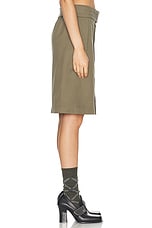 Burberry Belted Midi Skirt in Khaki, view 2, click to view large image.