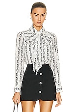 Burberry Tammy Blouse in White Pattern, view 1, click to view large image.