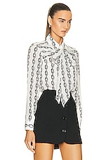 Burberry Tammy Blouse in White Pattern, view 2, click to view large image.