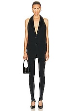 Burberry Halter Vest Top in Black, view 4, click to view large image.