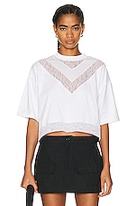 Burberry Lace T-shirt in Optic White, view 1, click to view large image.