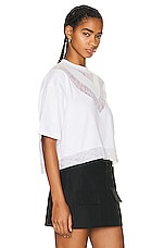 Burberry Lace T-shirt in Optic White, view 2, click to view large image.