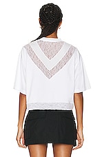 Burberry Lace T-shirt in Optic White, view 3, click to view large image.