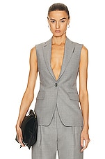 Burberry Tailored Vest in Light Grey Melange, view 1, click to view large image.