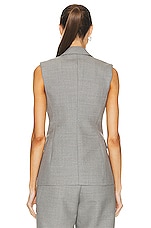 Burberry Tailored Vest in Light Grey Melange, view 3, click to view large image.