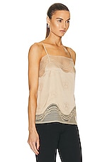 Burberry Lace Camisole Top in Soft Fawn IP Pattern, view 2, click to view large image.
