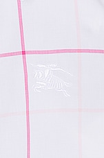 Burberry Cropped Shirt in Bubblegum Pink Ip Pattern, view 5, click to view large image.