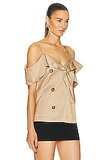 Burberry Draped Trench Top in Soft Fawn, view 2, click to view large image.