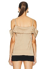 Burberry Draped Trench Top in Soft Fawn, view 3, click to view large image.