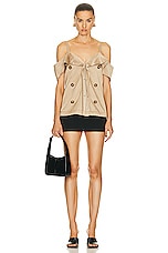 Burberry Draped Trench Top in Soft Fawn, view 4, click to view large image.