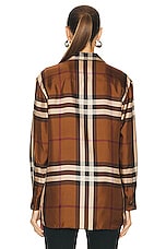 Burberry Jackie Check Shirt in Dark Birch Brown Check, view 3, click to view large image.
