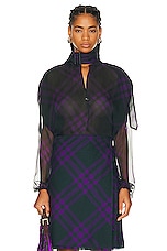 Burberry Long Sleeve Blouse in Royal IP Pattern, view 1, click to view large image.