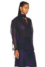 Burberry Long Sleeve Blouse in Royal IP Pattern, view 2, click to view large image.