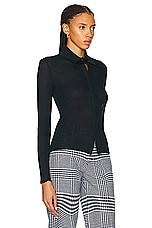 Burberry Collar Top in Black, view 2, click to view large image.