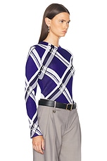Burberry Rib Crew Neck Top in Knight IP Check, view 2, click to view large image.