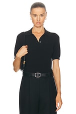 Burberry Short Sleeve Polo Top in Black, view 1, click to view large image.