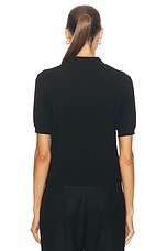 Burberry Short Sleeve Polo Top in Black, view 3, click to view large image.