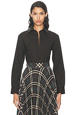 Burberry Button Up Top in Snug Melange, view 1, click to view large image.