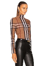 Burberry Emery Check Top in Birch Brown IP Check, view 2, click to view large image.