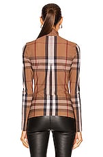 Burberry Emery Check Top in Birch Brown IP Check, view 3, click to view large image.