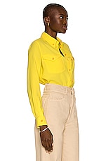 Burberry Scarf Shirt in Pale Tulip Yellow, view 2, click to view large image.