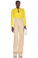 Burberry Scarf Shirt in Pale Tulip Yellow, view 4, click to view large image.
