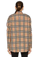 Burberry Ester Top in Archive Beige IP Check, view 4, click to view large image.