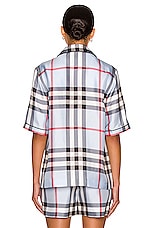 Burberry Tierney Bowling Pajama Shirt in Pale Blue IP Check, view 4, click to view large image.