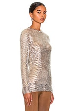 Burberry Embroidered Long Sleeve Top in Clear, view 2, click to view large image.