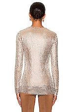 Burberry Embroidered Long Sleeve Top in Clear, view 3, click to view large image.