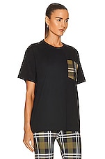 Burberry Carrick Tee in Black, view 2, click to view large image.