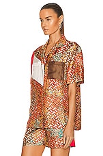 Burberry Tierney Shirt in Bright Orange, view 4, click to view large image.
