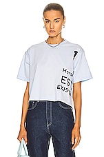 Burberry Laney Cropped T-Shirt in Pale Blue, view 1, click to view large image.