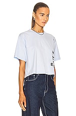 Burberry Laney Cropped T-Shirt in Pale Blue, view 2, click to view large image.