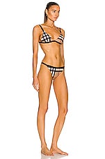 Burberry Loing Check Two Piece Swimsuit in Archive Beige IP Check, view 2, click to view large image.
