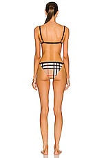 Burberry Loing Check Two Piece Swimsuit in Archive Beige IP Check, view 3, click to view large image.