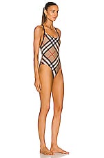 Burberry Alagnon Swimsuit in Archive Beige IP Check, view 2, click to view large image.