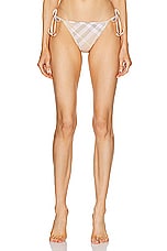 Burberry Bikini Bottom in Flax Check, view 1, click to view large image.