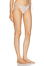 Burberry Bikini Bottom in Flax Check, view 2, click to view large image.