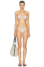 Burberry Bikini Bottom in Flax Check, view 4, click to view large image.