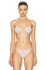 Burberry Bikini Top in Flax Check, view 1, click to view large image.