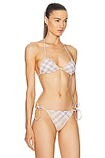Burberry Bikini Top in Flax Check, view 2, click to view large image.