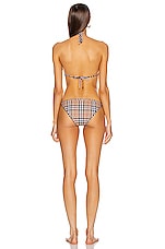 Burberry Cobb Bikini Set in Archive Beige Check, view 3, click to view large image.