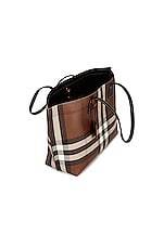 Burberry Soft TB Tote in Dark Birch Brown Check, view 5, click to view large image.