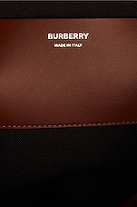 Burberry Soft TB Tote in Dark Birch Brown Check, view 6, click to view large image.