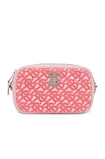Burberry Towel Lola Camera Bag in Primrose Pink & Lime, view 3, click to view large image.
