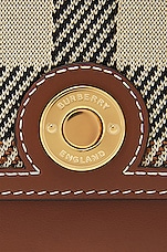 Burberry Medium Note Knit Check Bag in Dark Birch Brown Check, view 8, click to view large image.